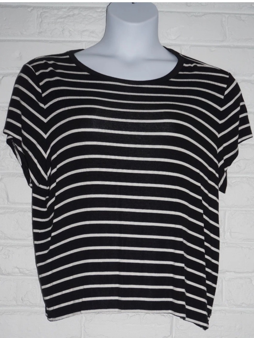 American Eagle Outfitters Soft & Sexy Top Size: XXL Black & White Stripe